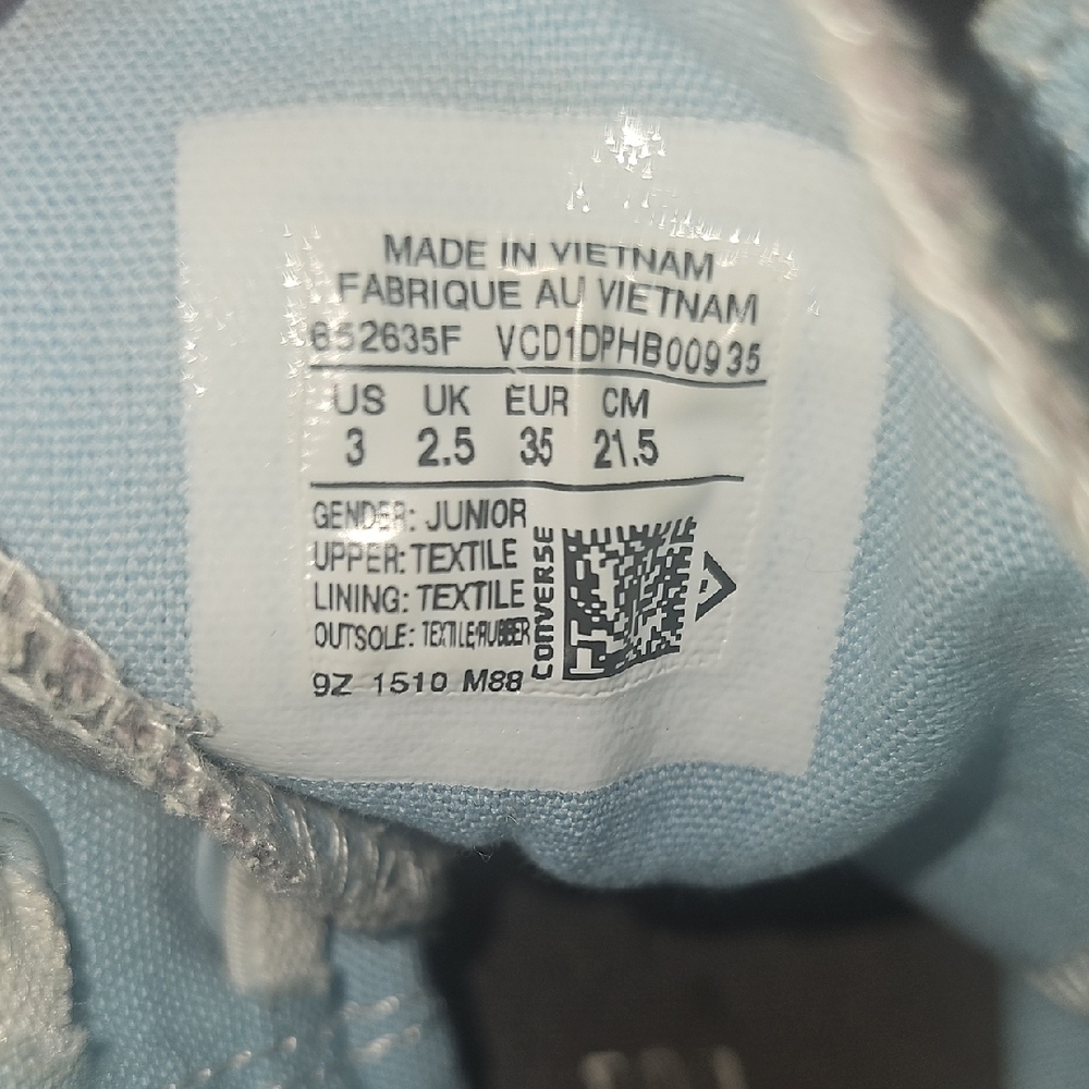 Converse All Star Kids High-Top Sneakers - Light Blue and Gray Size 3 - Picture 6 of 8